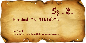 Szedmák Miklós névjegykártya