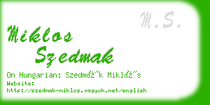 miklos szedmak business card